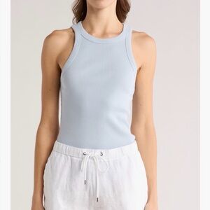 NWT James Perse Sky Blue Ribbed Tank Top size 4 (US 12)